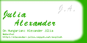julia alexander business card