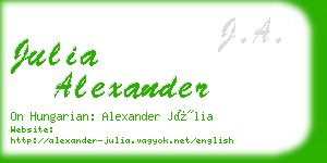 julia alexander business card